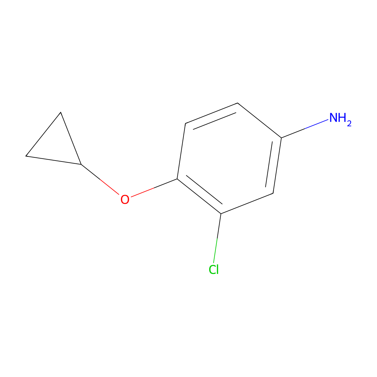 3-Chloro-4-cyclopropoxyaniline molecular structure, CAS 1243409-46-2