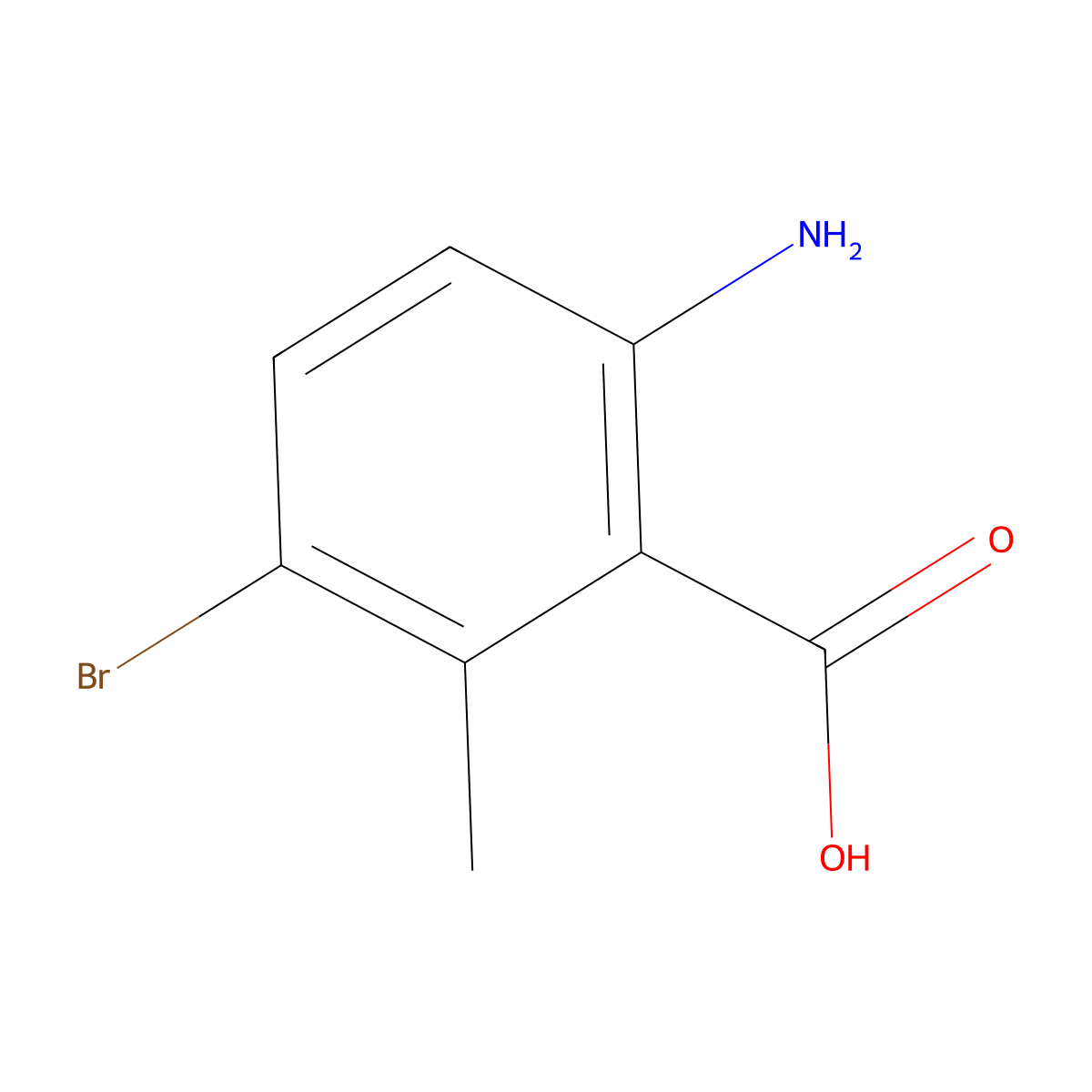 6-Amino-3-bromo-2-methylbenzoic acid molecular structure, CAS 124341-06-6