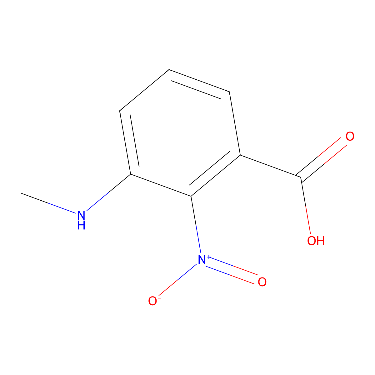3-(Methylamino)-2-nitrobenzoic acid molecular structure, CAS 124341-37-3