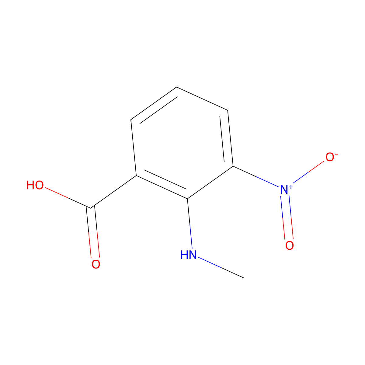 2-(Methylamino)-3-nitrobenzoic acid molecular structure, CAS 124341-38-4