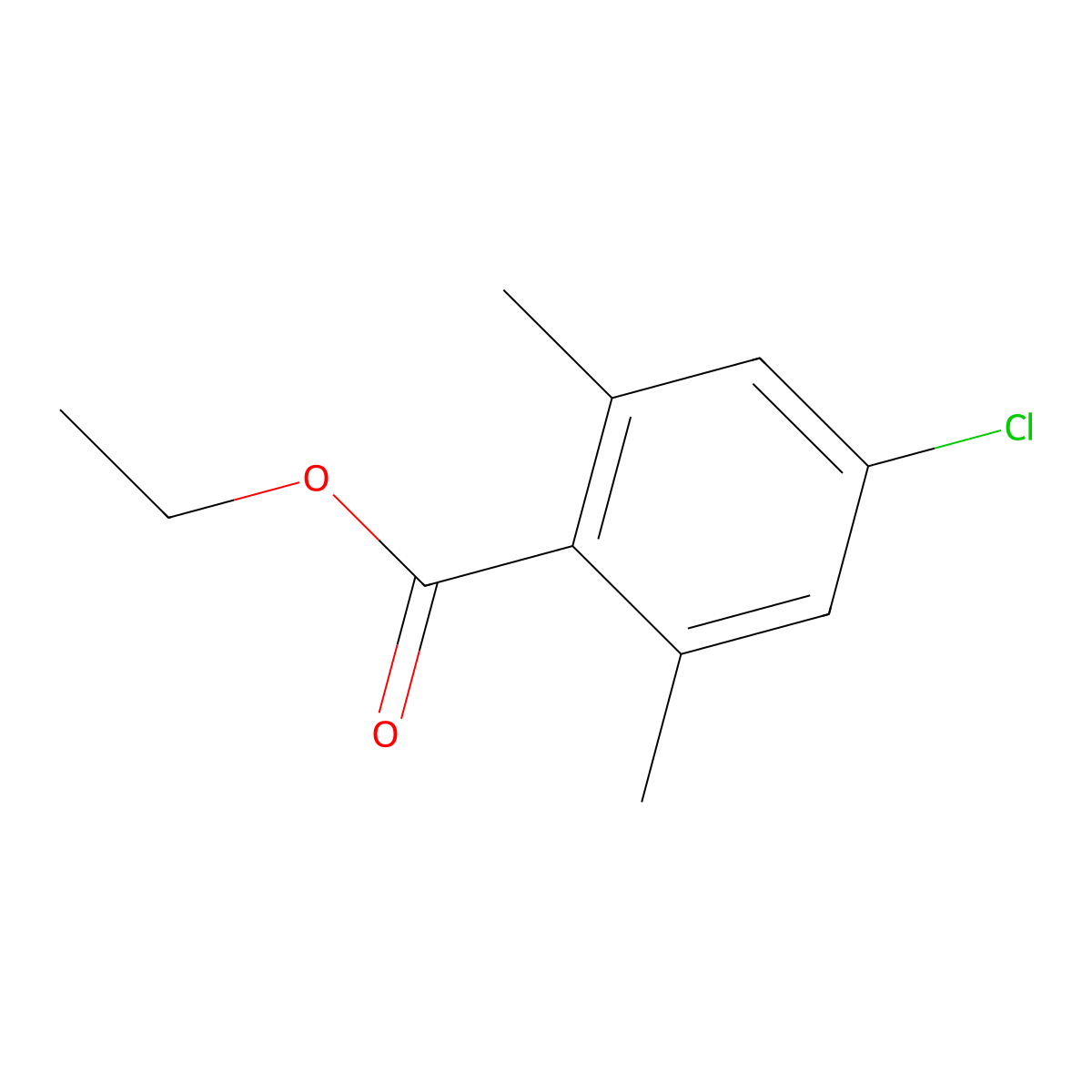 4-Chloro-2-6-dimethyl-benzoic acid ethyl ester molecular structure, CAS 1243410-75-4