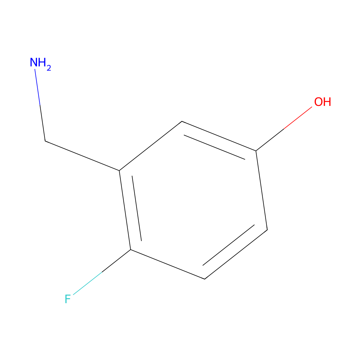 3-(Aminomethyl)-4-fluorophenol molecular structure, CAS 1243414-16-5