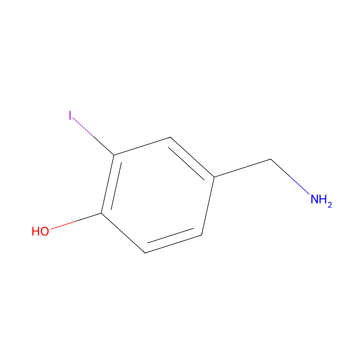 4-(Aminomethyl)-2-iodophenol molecular structure, CAS 1243414-72-3