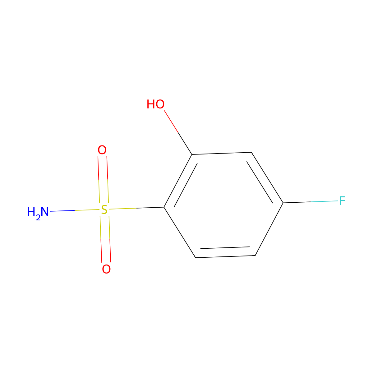 4-Fluoro-2-hydroxybenzenesulfonamide molecular structure, CAS 1243415-09-9