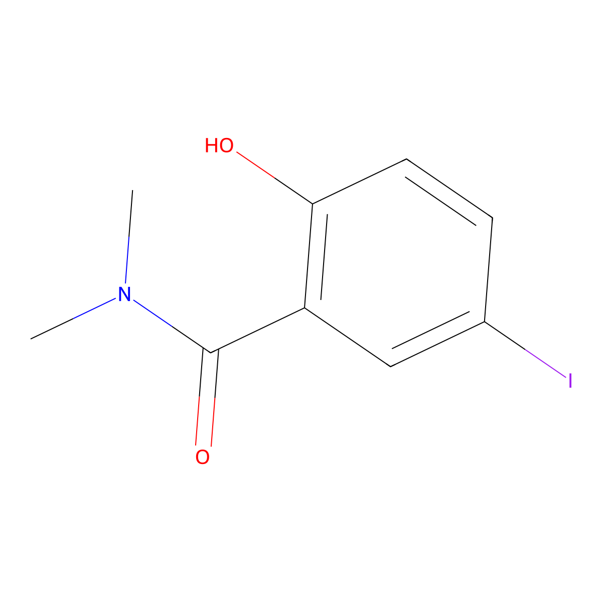 2-Hydroxy-5-iodo-N,N-dimethylbenzamide molecular structure, CAS 1243430-32-1
