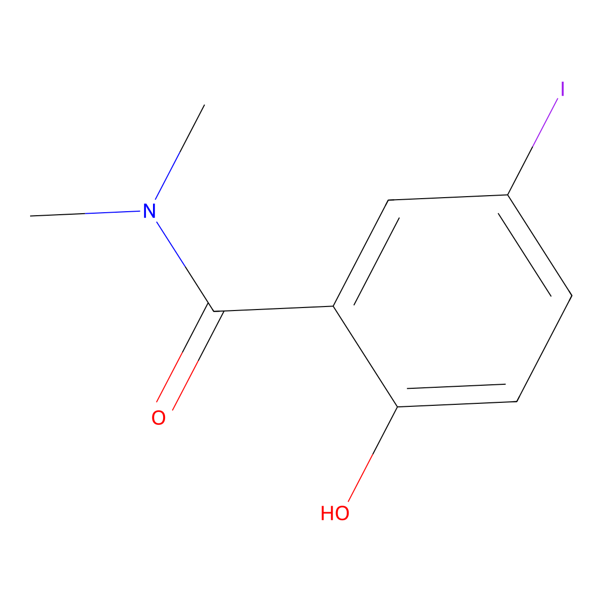 2-Hydroxy-5-iodo-N,N-dimethylbenzamide molecular structure, CAS 1243430-32-1