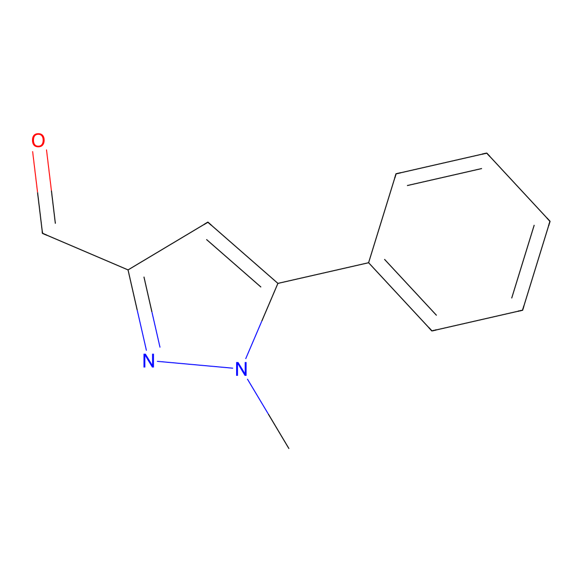 1-Methyl-5-phenyl-1H-pyrazole-3-carbaldehyde molecular structure, CAS 124344-94-1