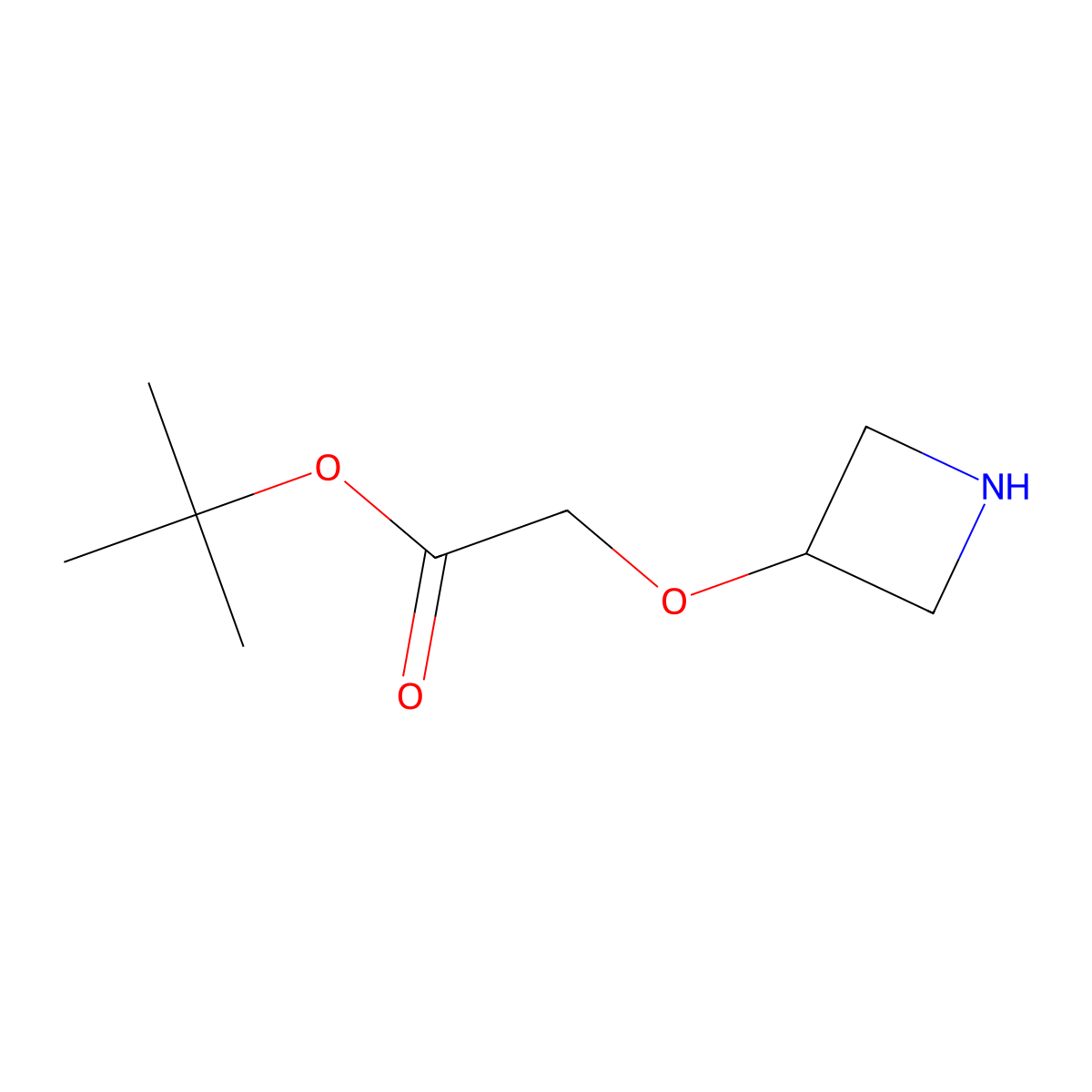 Tert-butyl 2-(azetidin-3-yloxy)acetate molecular structure, CAS 1243440-47-2
