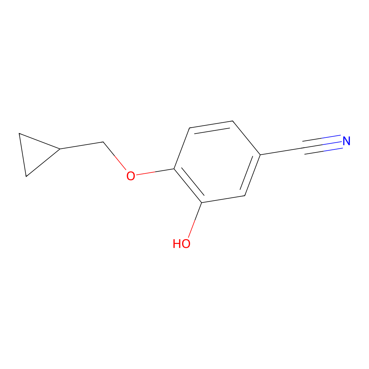 4-(Cyclopropylmethoxy)-3-hydroxybenzonitrile molecular structure, CAS 1243442-80-9