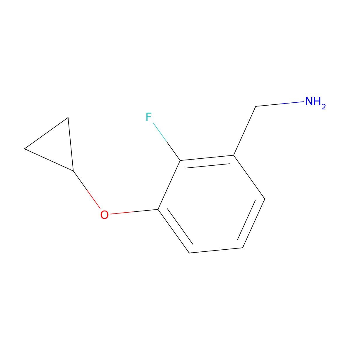 (3-Cyclopropoxy-2-fluorophenyl)methanamine molecular structure, CAS 1243444-93-0