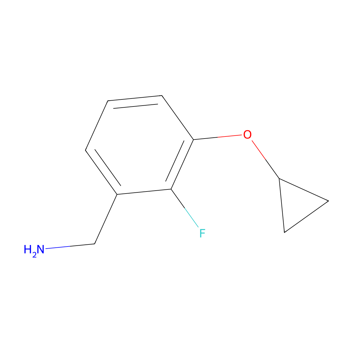 (3-Cyclopropoxy-2-fluorophenyl)methanamine molecular structure, CAS 1243444-93-0