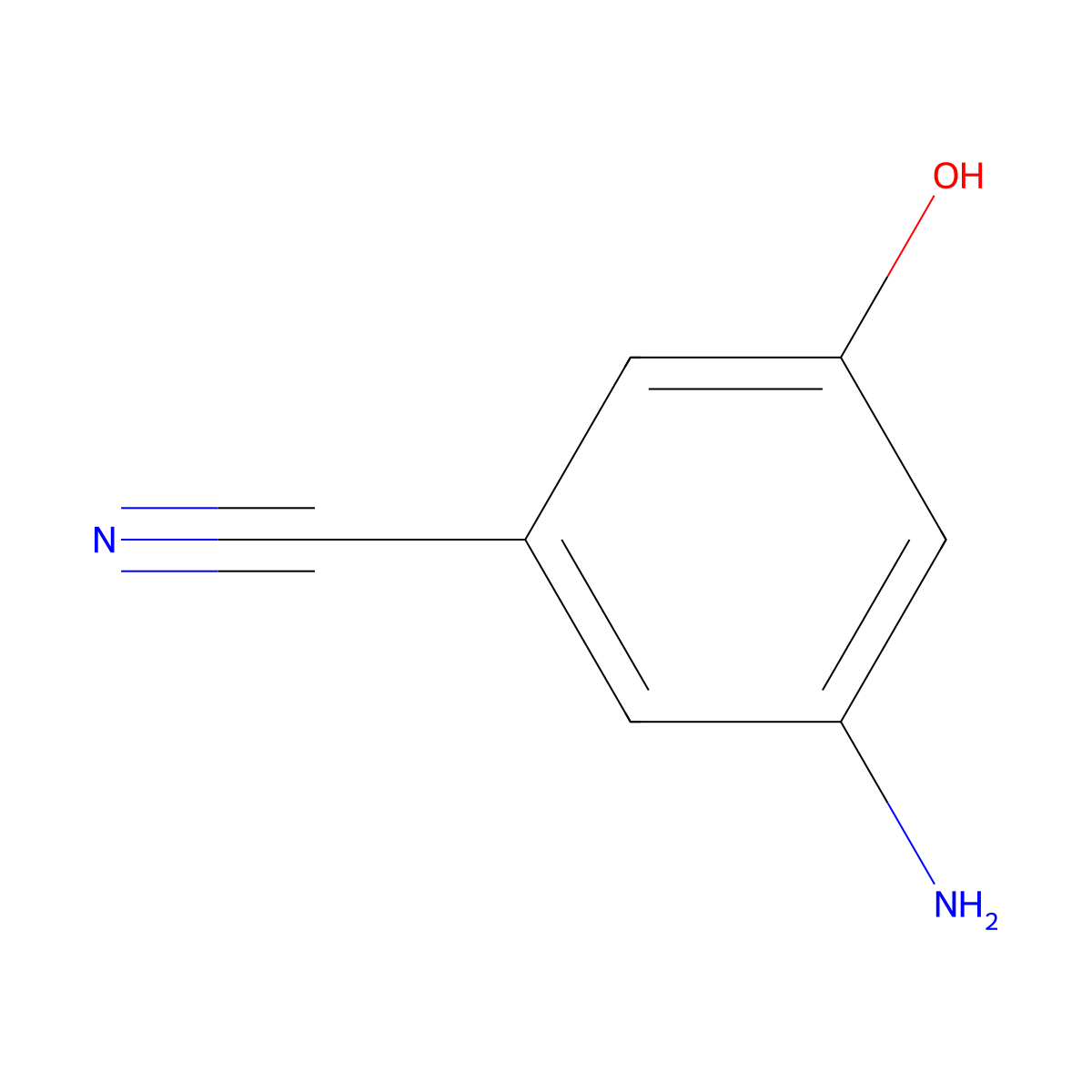 3-Amino-5-hydroxybenzonitrile molecular structure, CAS 1243444-99-6