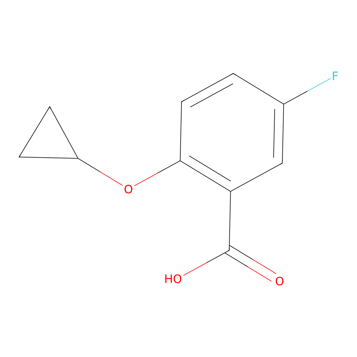 2-Cyclopropoxy-5-fluorobenzoic acid molecular structure, CAS 1243446-89-0
