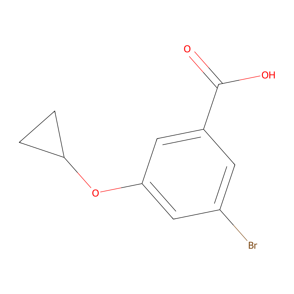 3-Bromo-5-cyclopropoxybenzoic acid molecular structure, CAS 1243446-96-9