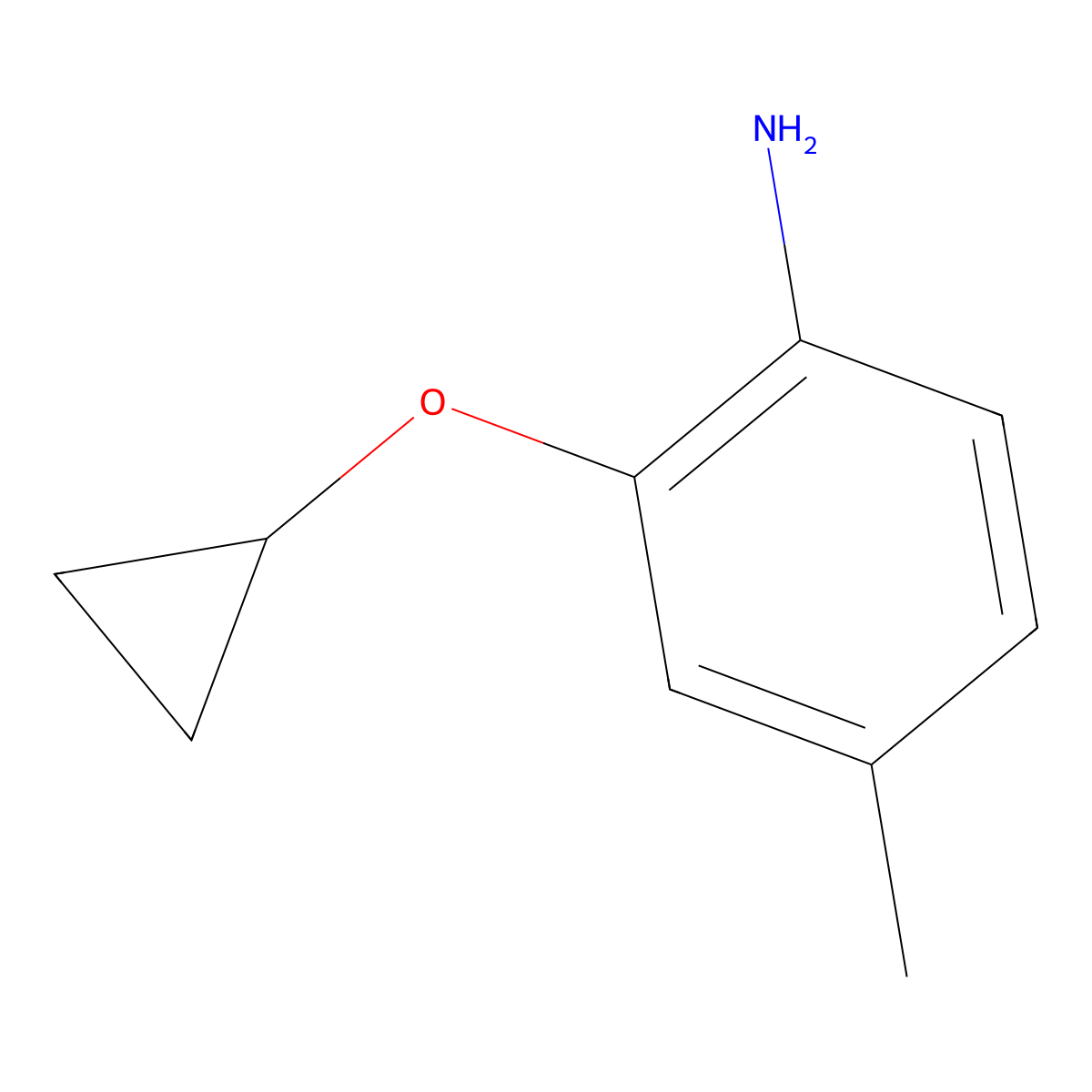 2-Cyclopropoxy-4-methylaniline molecular structure, CAS 1243448-38-5