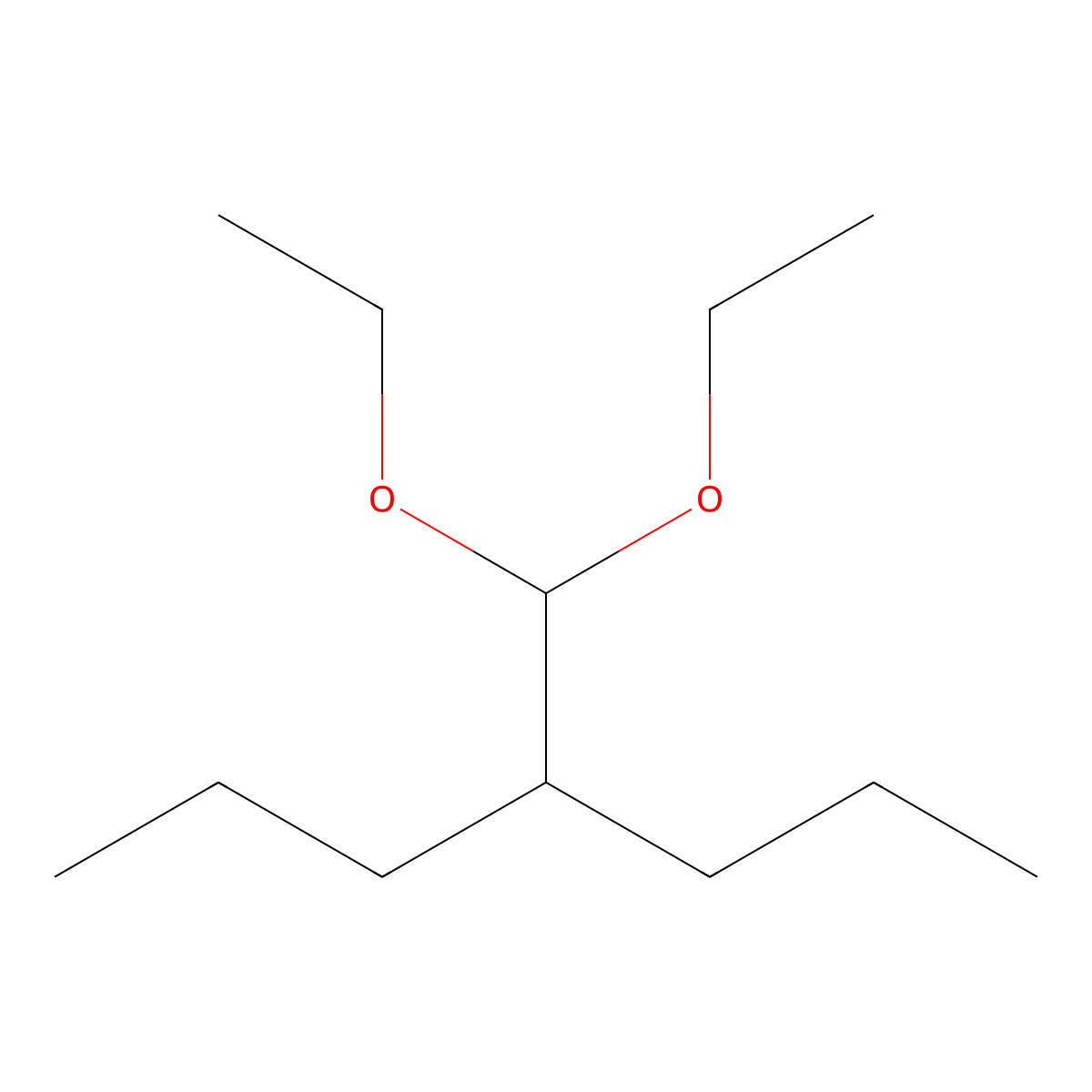 2-Propylpentanal diethyl acetal molecular structure, CAS 124345-17-1