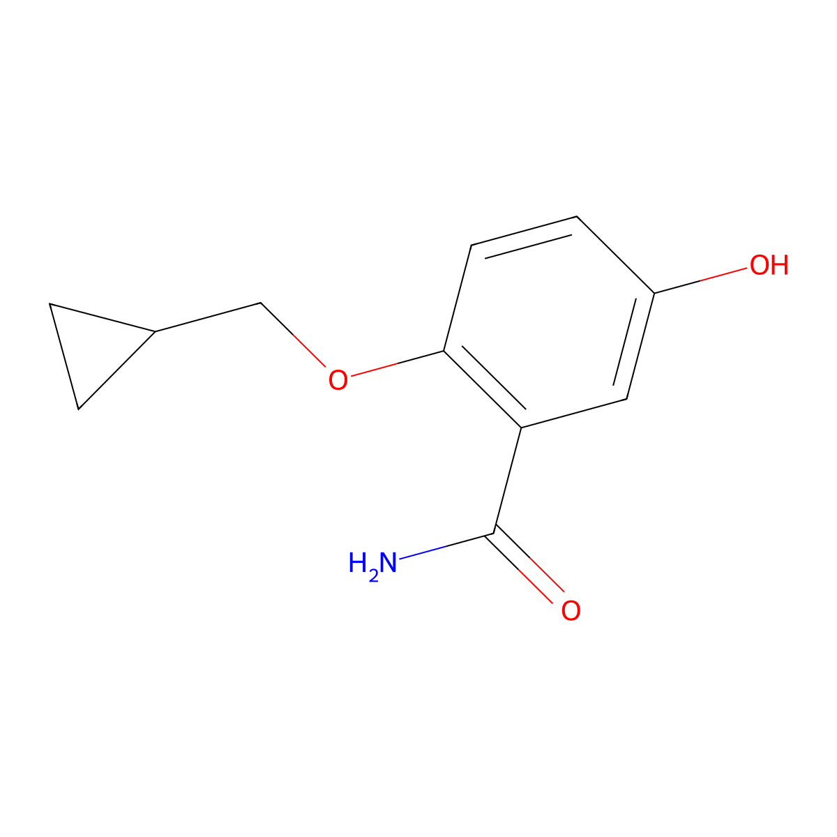 2-(Cyclopropylmethoxy)-5-hydroxybenzamide molecular structure, CAS 1243451-03-7