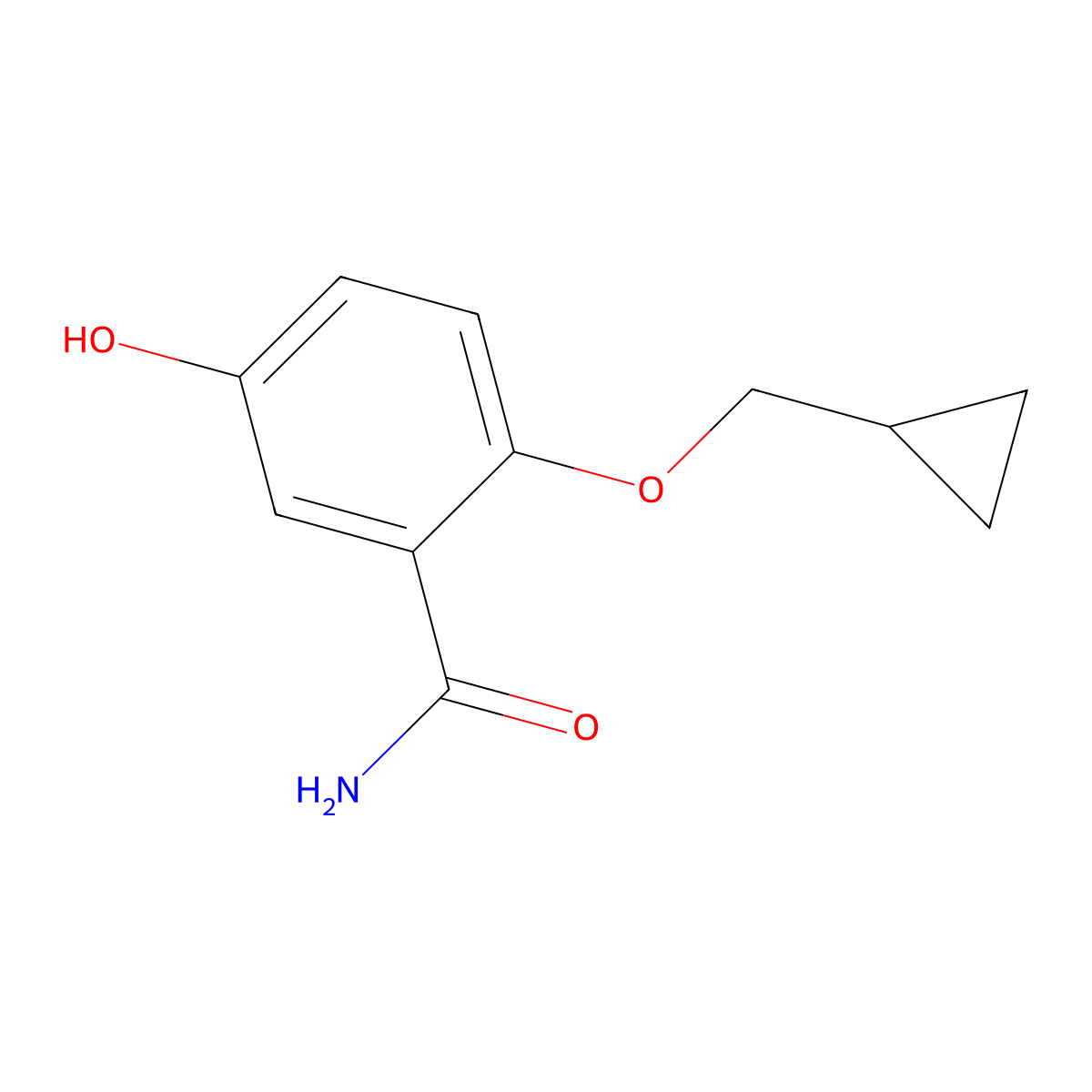 2-(Cyclopropylmethoxy)-5-hydroxybenzamide molecular structure, CAS 1243451-03-7
