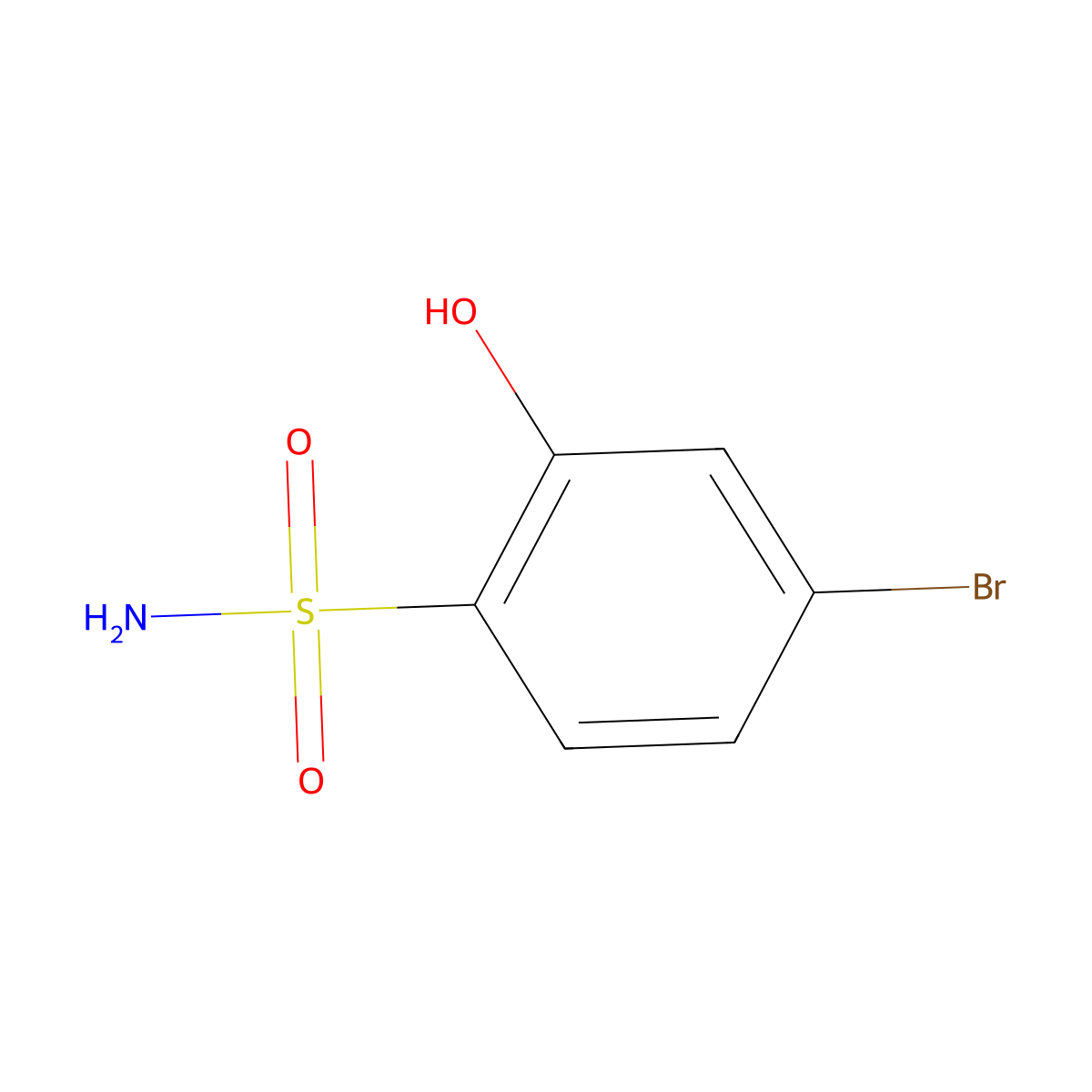 4-Bromo-2-hydroxybenzene-1-sulfonamide molecular structure, CAS 1243452-55-2