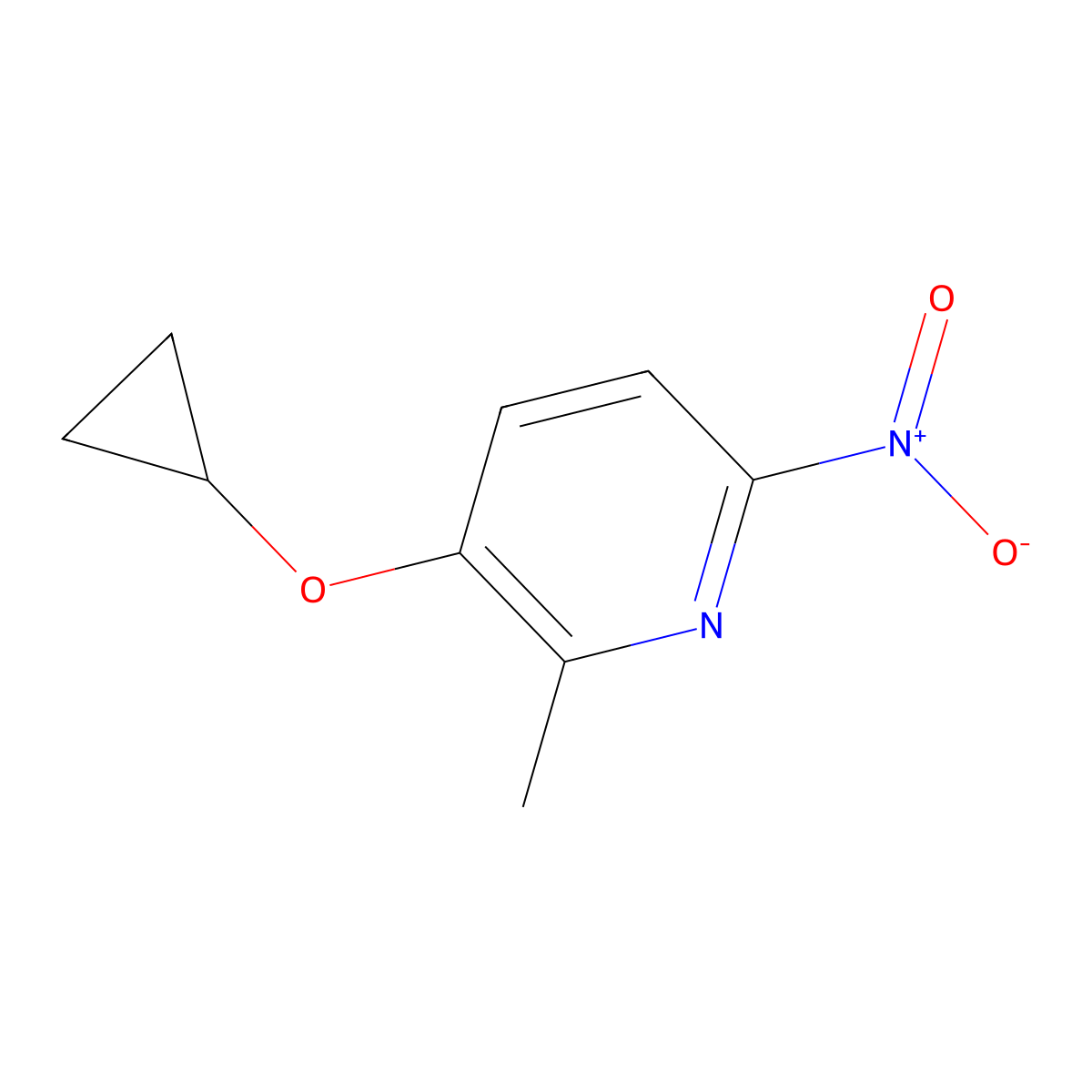 3-Cyclopropoxy-2-methyl-6-nitropyridine molecular structure, CAS 1243454-76-3