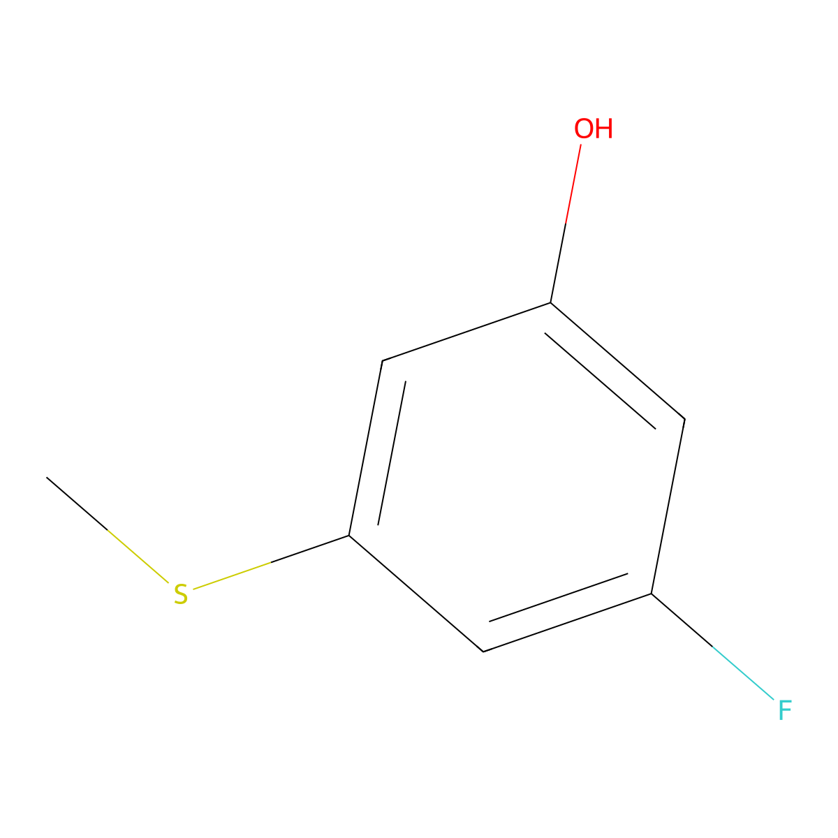 3-Fluoro-5-(methylthio)phenol molecular structure, CAS 1243456-31-6