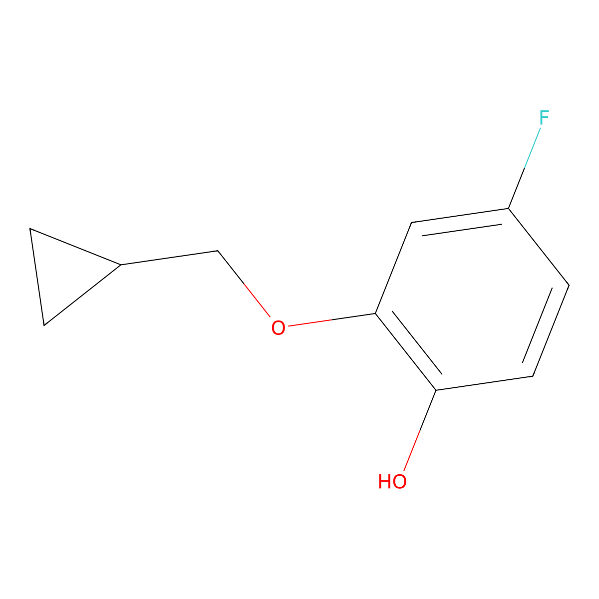 2-(Cyclopropylmethoxy)-4-fluorophenol molecular structure, CAS 1243456-68-9