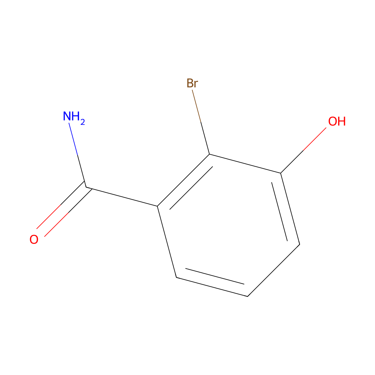 2-Bromo-3-hydroxybenzamide molecular structure, CAS 1243457-37-5