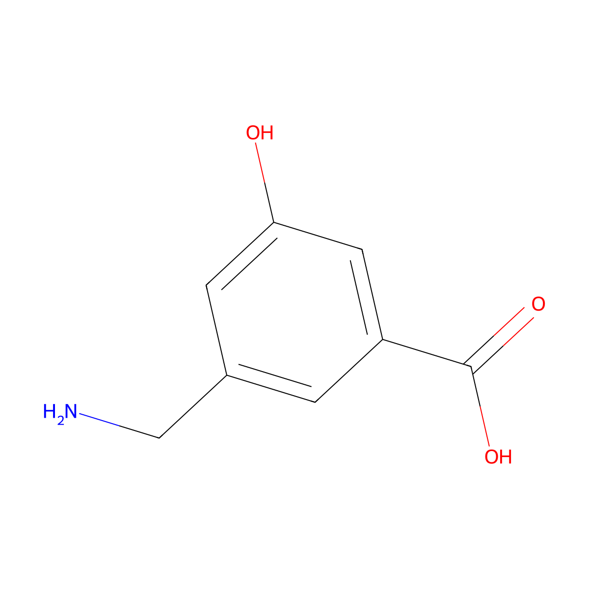 3-(Aminomethyl)-5-hydroxybenzoic acid molecular structure, CAS 1243457-77-3