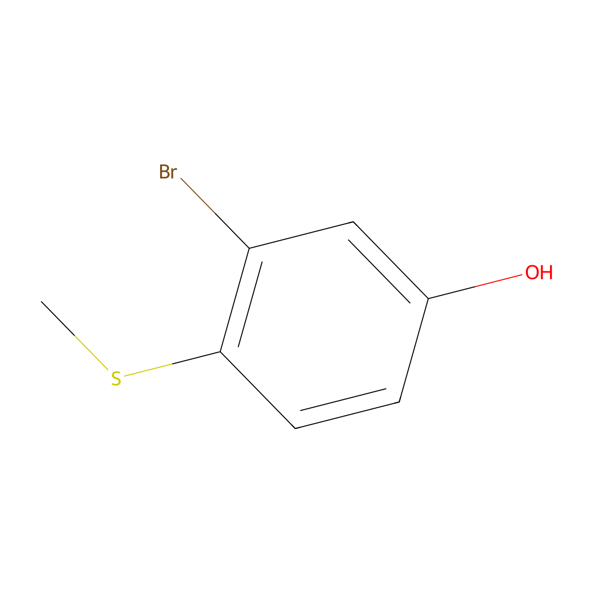 3-Bromo-4-(methylsulfanyl)phenol molecular structure, CAS 1243458-10-7