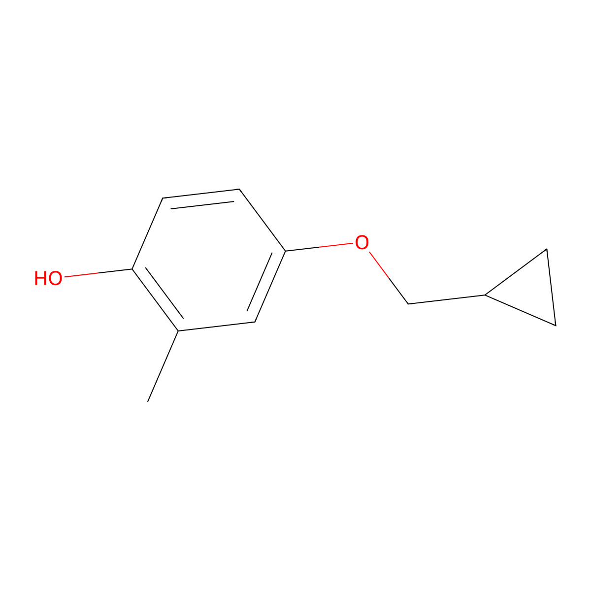 4-(Cyclopropylmethoxy)-2-methylphenol molecular structure, CAS 1243458-19-6