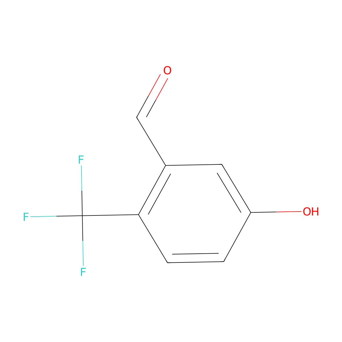 5-Hydroxy-2-(trifluoromethyl)benzaldehyde molecular structure, CAS 1243458-25-4