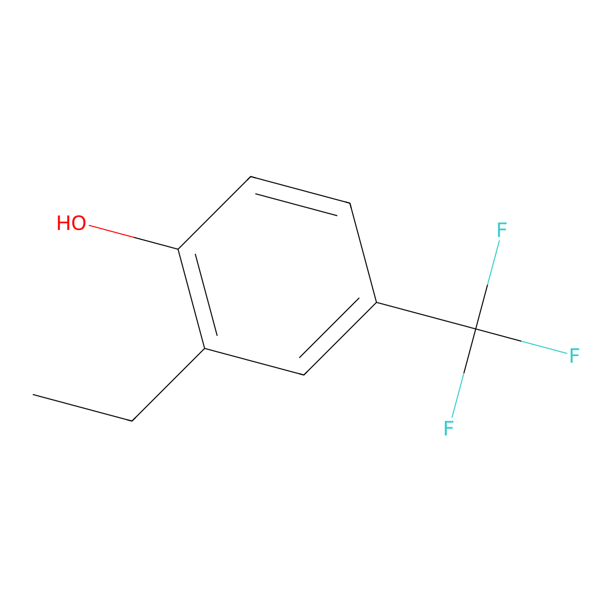 2-Ethyl-4-(trifluoromethyl)phenol molecular structure, CAS 1243458-29-8