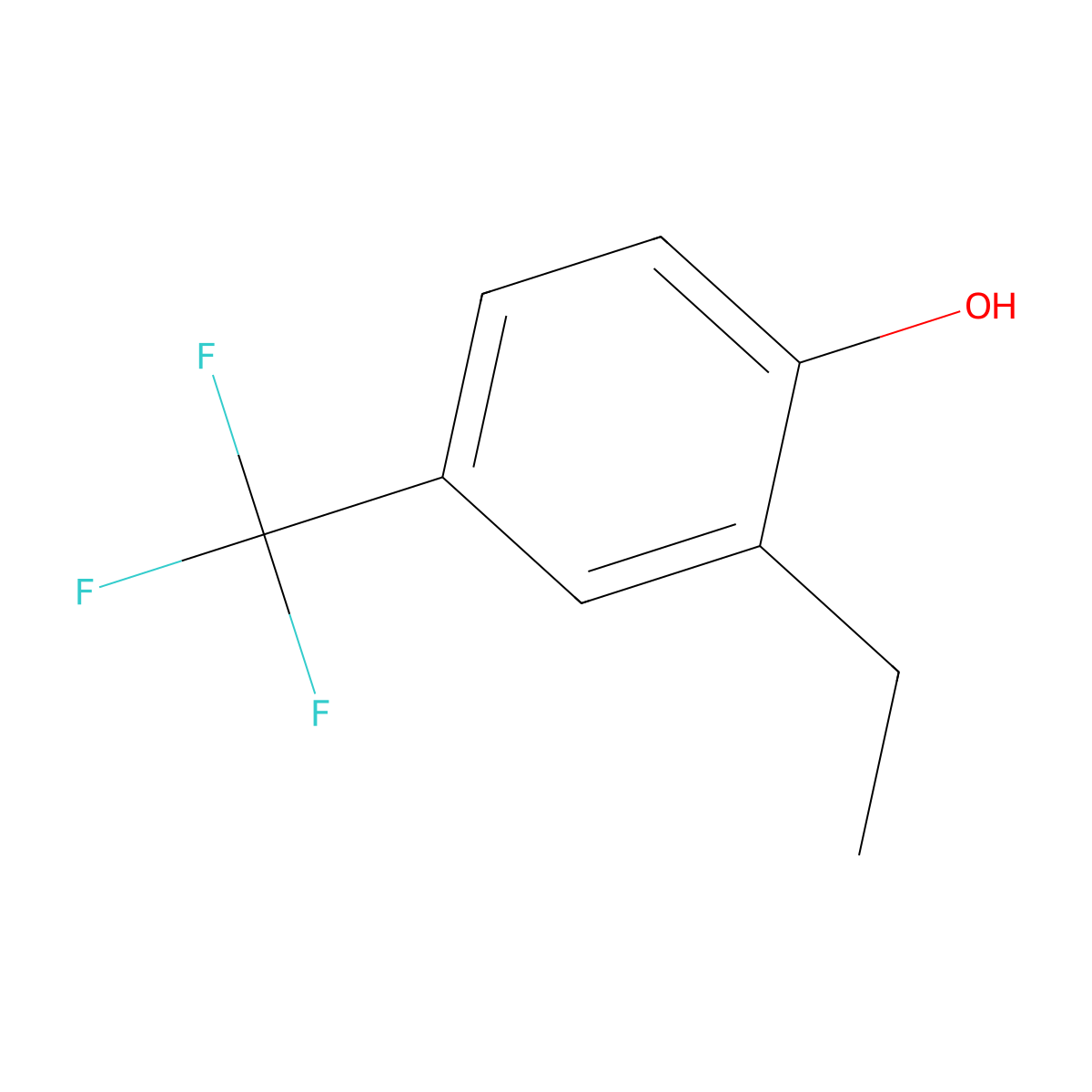 2-Ethyl-4-(trifluoromethyl)phenol molecular structure, CAS 1243458-29-8