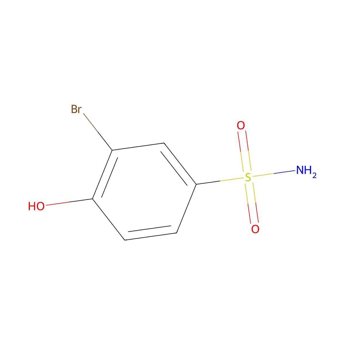 3-Bromo-4-hydroxybenzenesulfonamide molecular structure, CAS 1243458-41-4