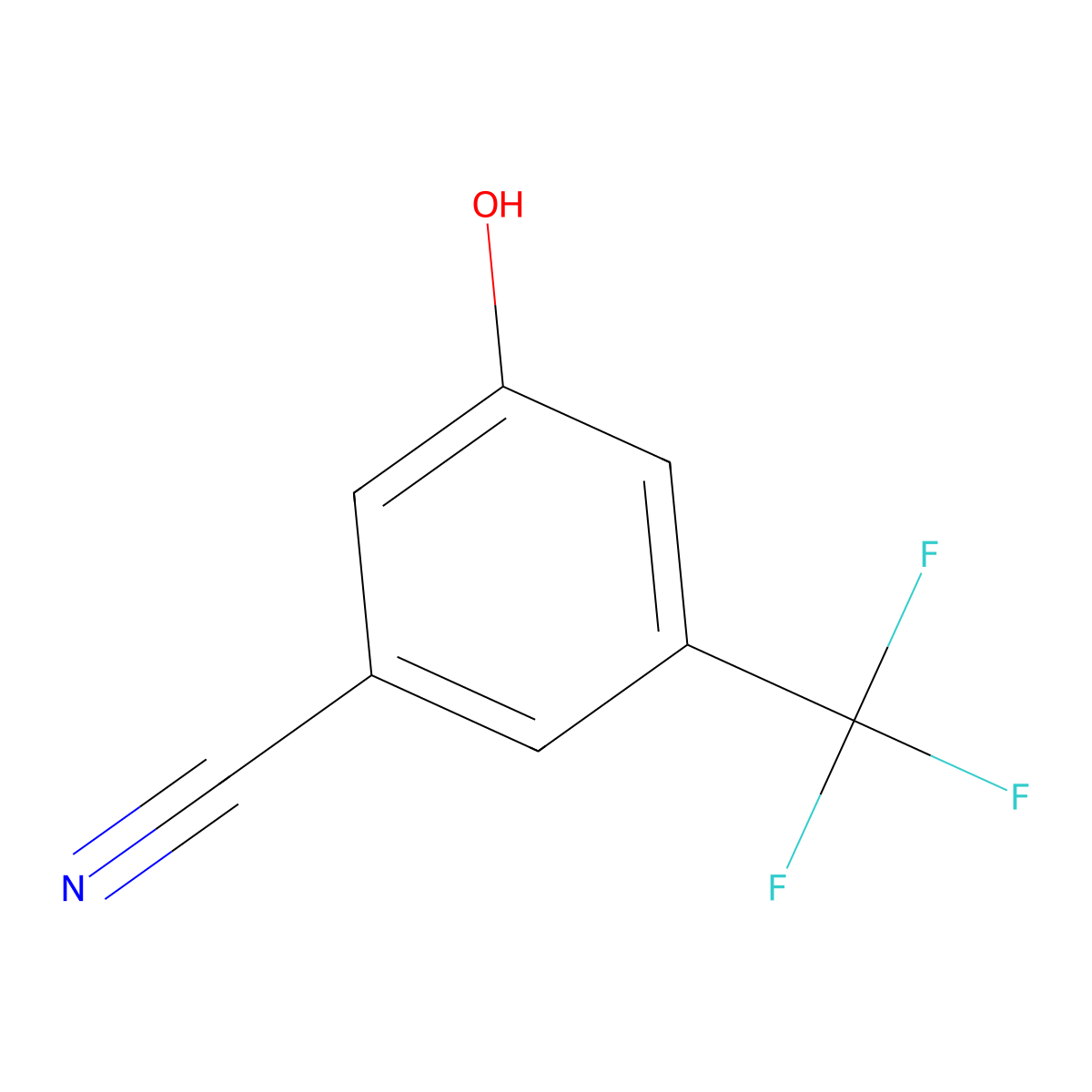 3-Hydroxy-5-(trifluoromethyl)benzonitrile molecular structure, CAS 1243459-56-4