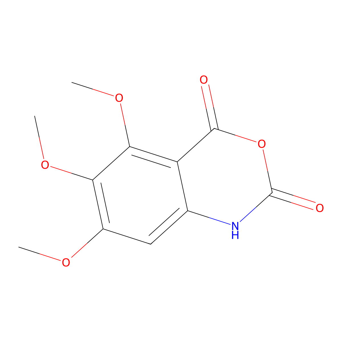 5,6,7-Trimethoxy-1H-benzo[d][1,3]oxazine-2,4-dione molecular structure, CAS 124346-74-3