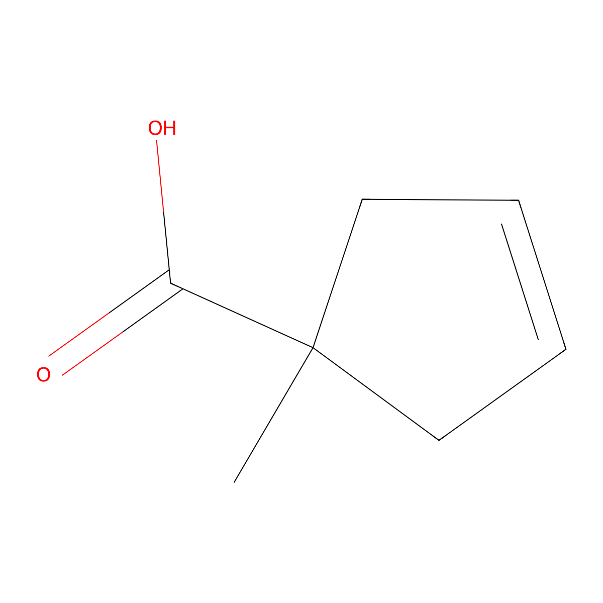 1-Methylcyclopent-3-ene-1-carboxylic acid molecular structure, CAS 124346-92-5