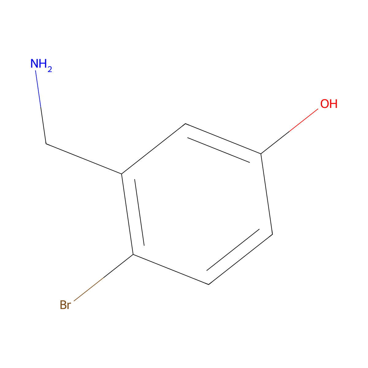 3-(Aminomethyl)-4-bromophenol molecular structure, CAS 1243460-09-4