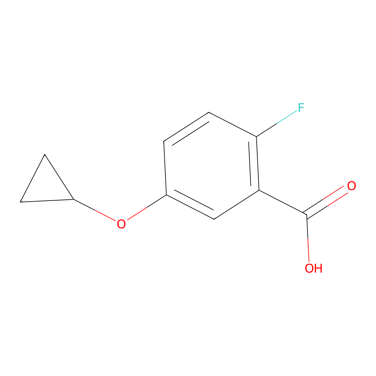 5-Cyclopropoxy-2-fluorobenzoic acid molecular structure, CAS 1243460-99-2
