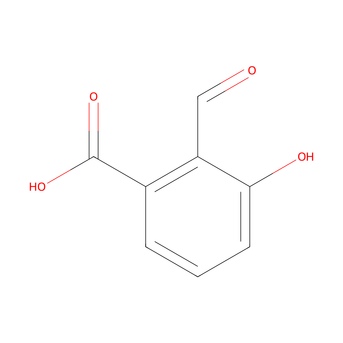 2-Formyl-3-hydroxybenzoic acid molecular structure, CAS 1243461-12-2