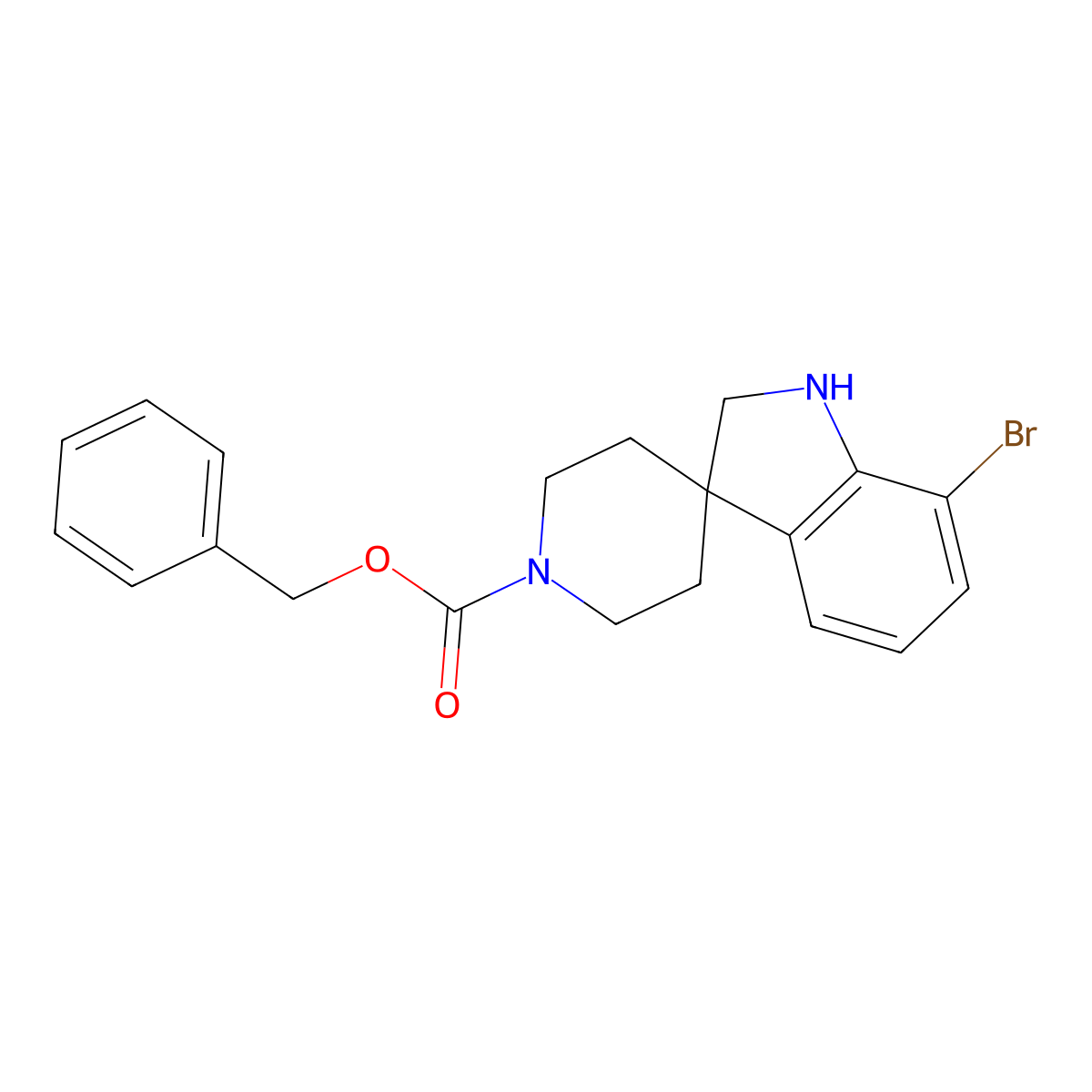Benzyl 7-bromospiro[indoline-3,4'-piperidine]-1'-carboxylate molecular structure, CAS 1243461-51-9