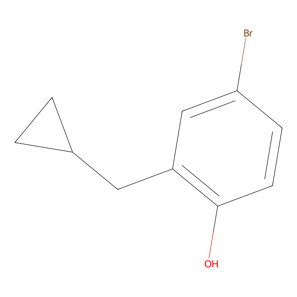 4-Bromo-2-(cyclopropylmethyl)phenol molecular structure, CAS 1243462-31-8