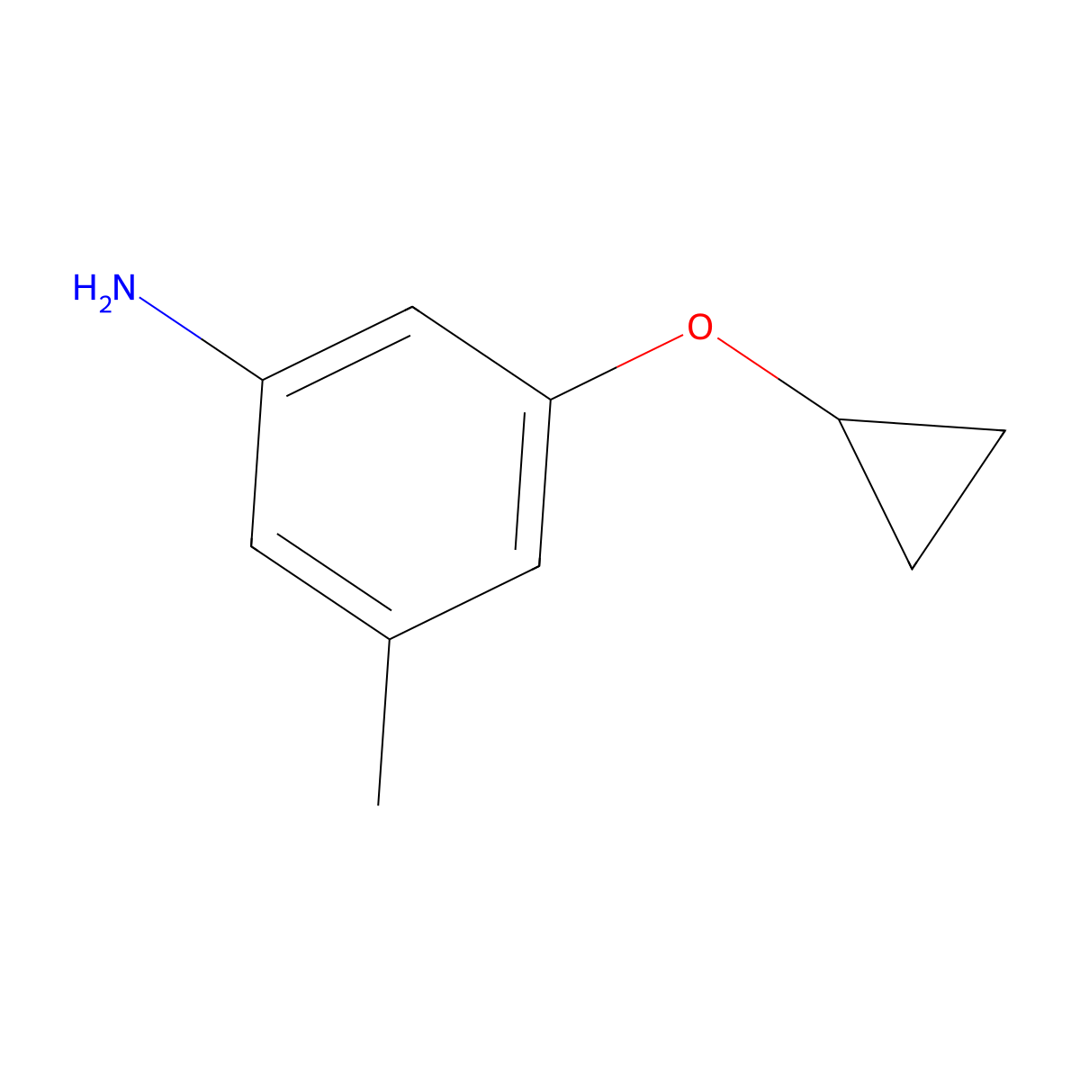 3-Cyclopropoxy-5-methylaniline molecular structure, CAS 1243464-56-3