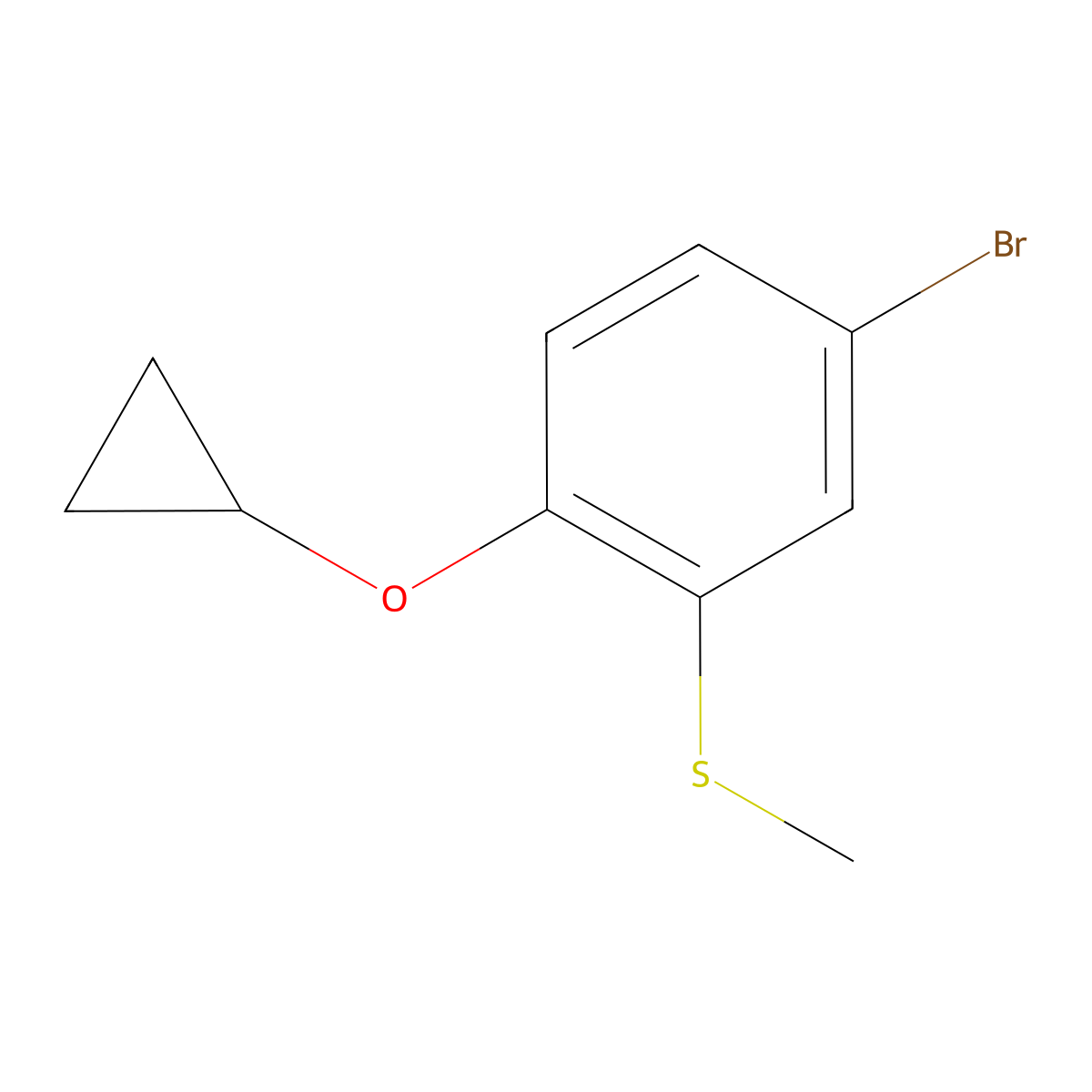 4-Bromo-1-cyclopropoxy-2-(methylsulfanyl)benzene molecular structure, CAS 1243466-90-1