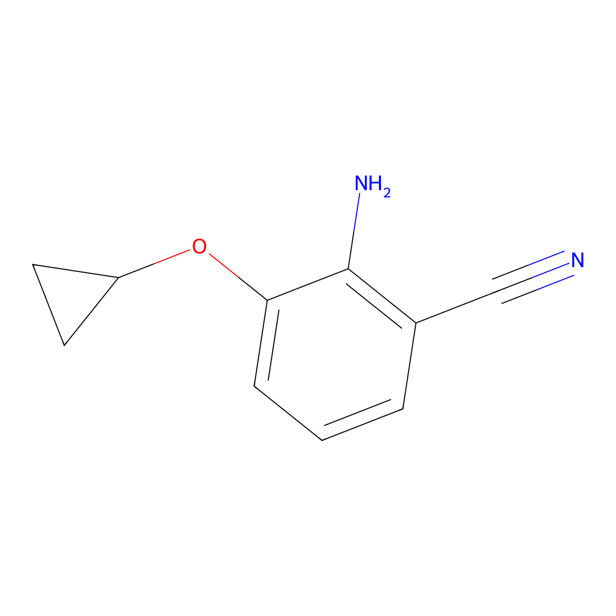 2-Amino-3-cyclopropoxybenzonitrile molecular structure, CAS 1243467-88-0