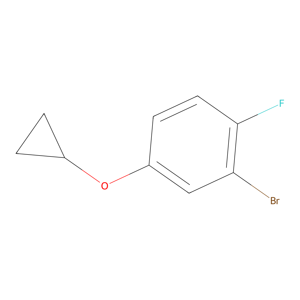 2-Bromo-4-cyclopropoxy-1-fluorobenzene molecular structure, CAS 1243469-64-8