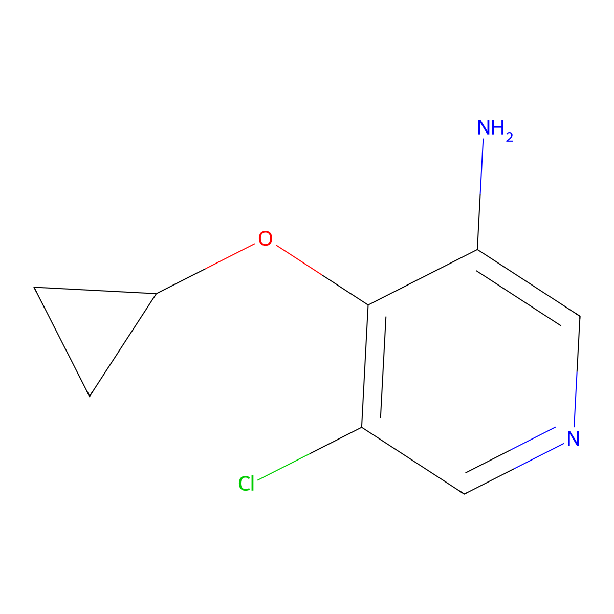 5-Chloro-4-cyclopropoxypyridin-3-amine molecular structure, CAS 1243470-69-0