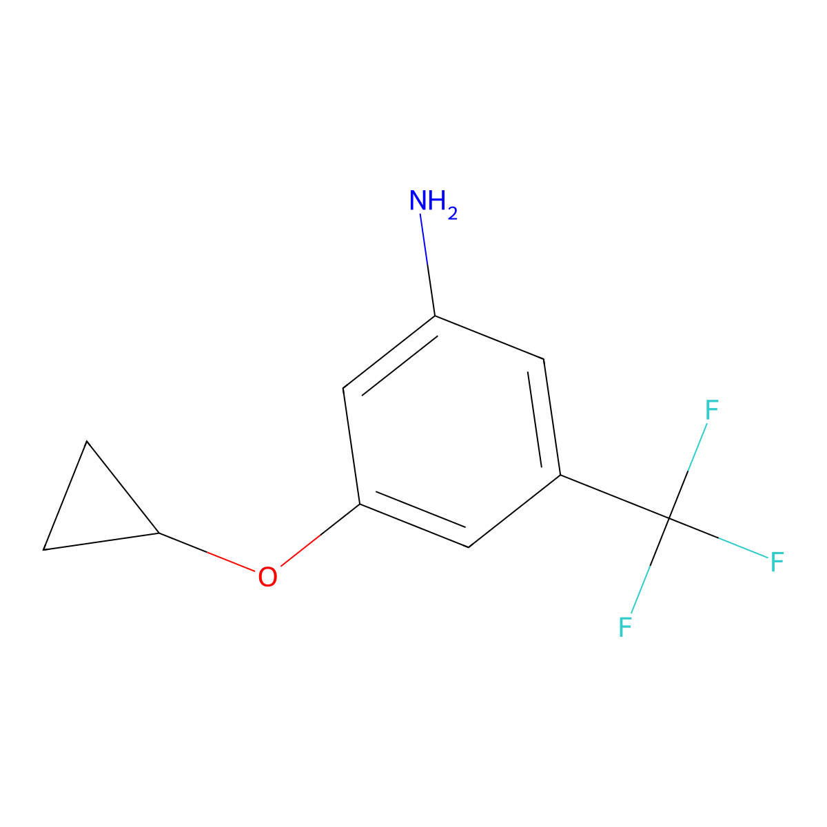 3-Cyclopropoxy-5-(trifluoromethyl)aniline molecular structure, CAS 1243471-01-3