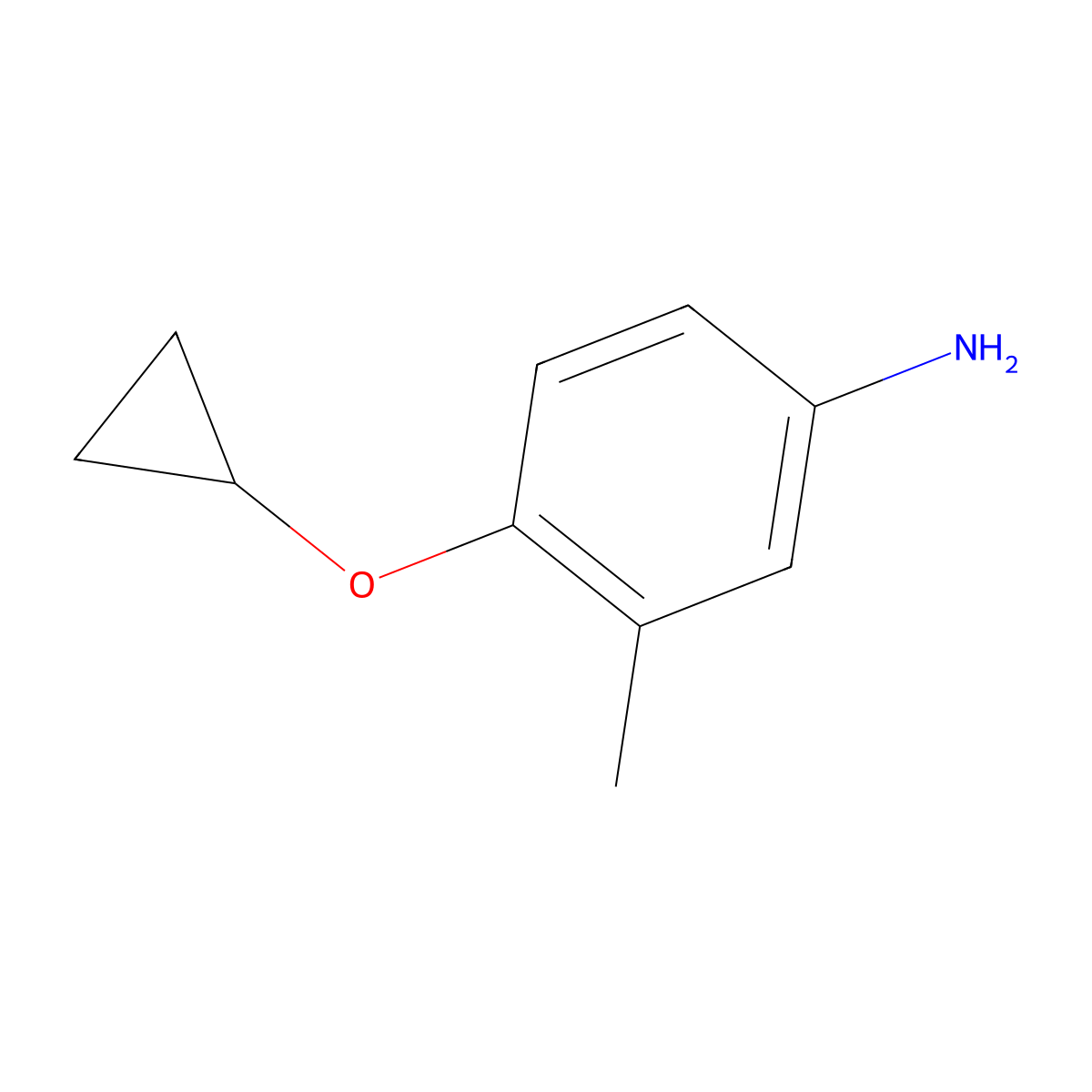 4-Cyclopropoxy-3-methylaniline molecular structure, CAS 1243471-09-1