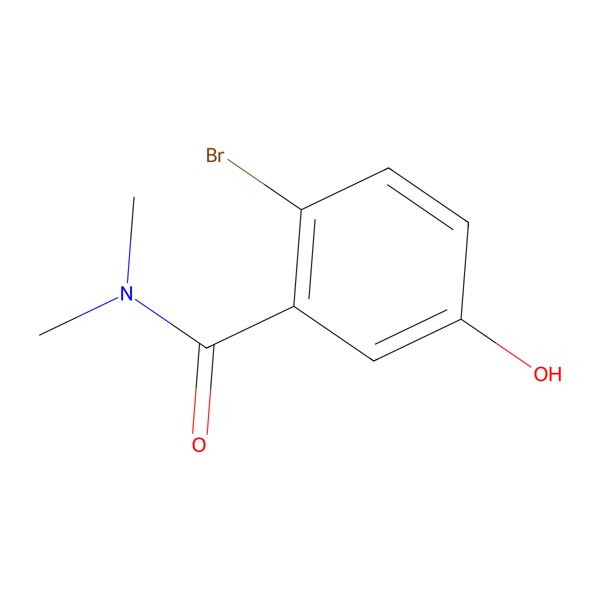 2-Bromo-5-hydroxy-N,N-dimethylbenzamide molecular structure, CAS 1243472-07-2
